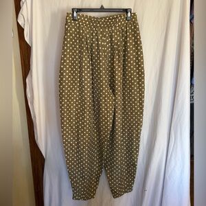 Express Vintage 100% Silk Polka Dot Joggers Size Large